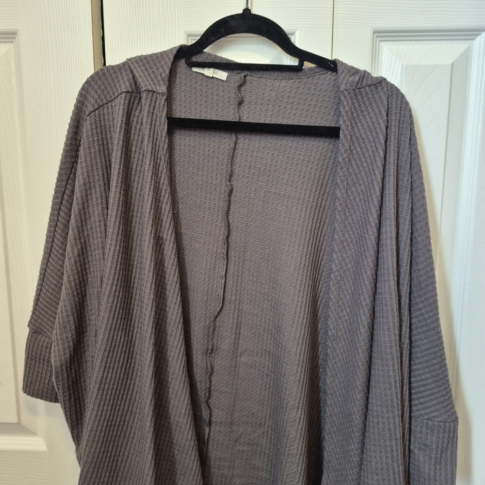 Taupe Waffle Knit Cardigan